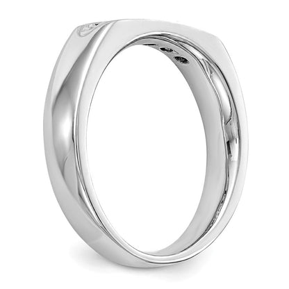 14K Weißgold Ehering mit 5 Diamanten in Kanalfassung