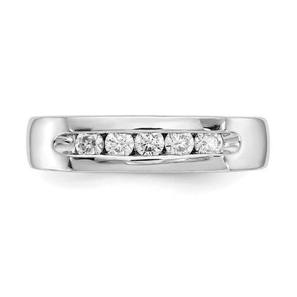 14K Weißgold Fünf-Stein-Ring mit natürlichen Diamanten in Kanalfassung