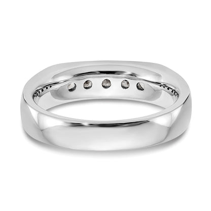 14K Weißgold Fünf-Stein-Ring mit natürlichen Diamanten in Kanalfassung