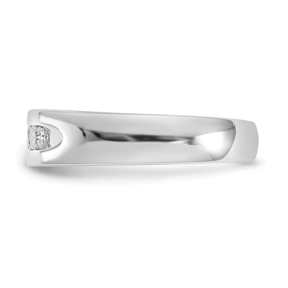 14K Weißgold Ehering kanalgefasst mit 5 natürlichen Diamanten