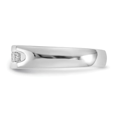 14K Weißgold Ehering kanalgefasst mit 5 natürlichen Diamanten