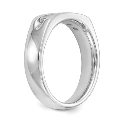 14K Weißgold Ehering kanalgefasst mit 5 natürlichen Diamanten