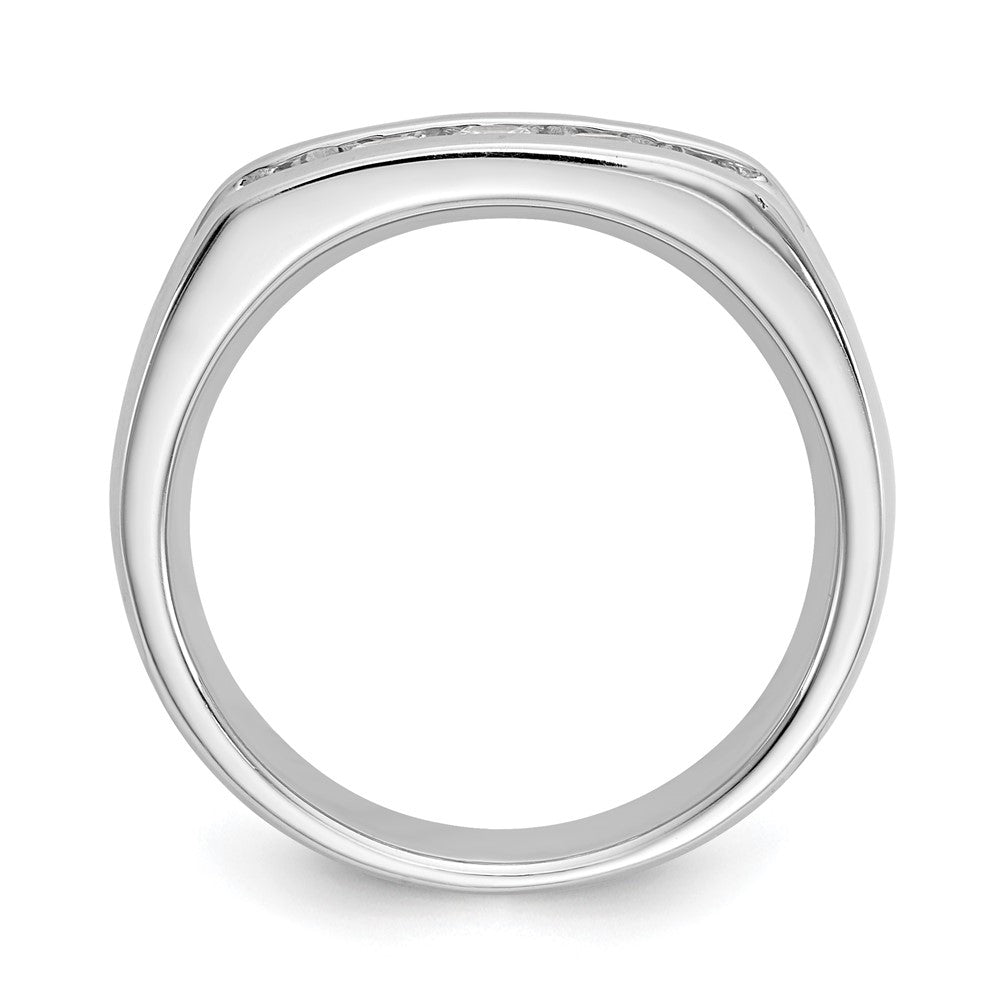 14K Weißgold Ring kanalgefasst mit 5 natürlichen Diamanten