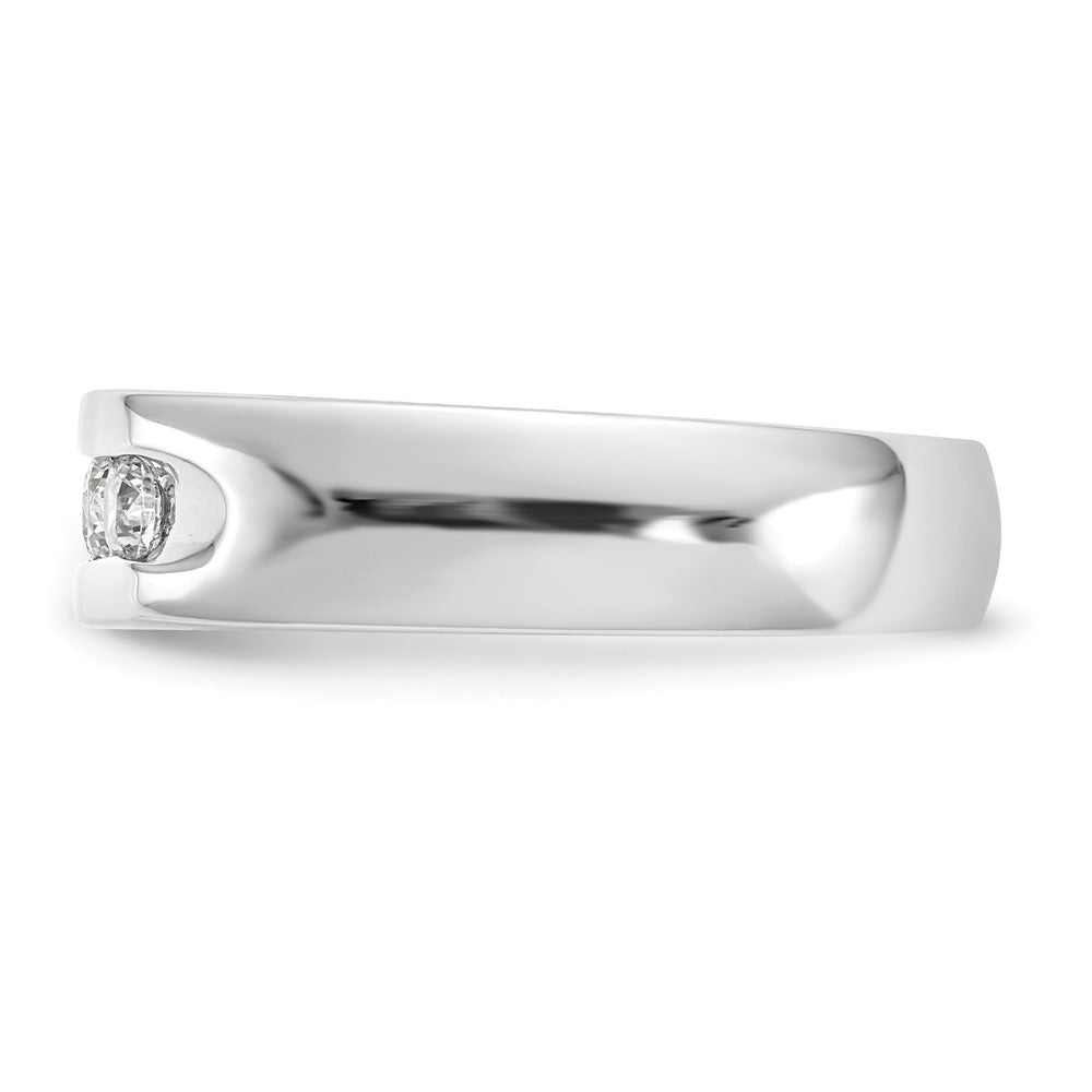 14K Weißgold Ring kanalgefasst mit 5 natürlichen Diamanten