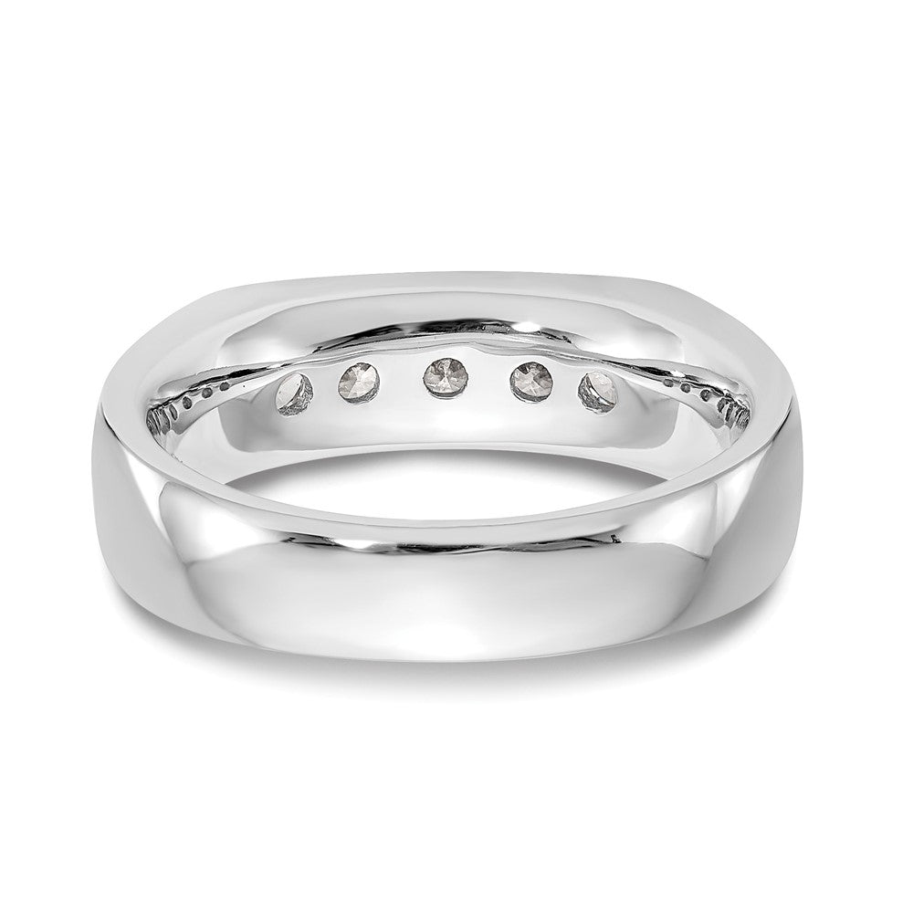 14K Weißgold Ring kanalgefasst mit 5 natürlichen Diamanten