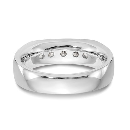 14K Weißgold Ring kanalgefasst mit 5 natürlichen Diamanten