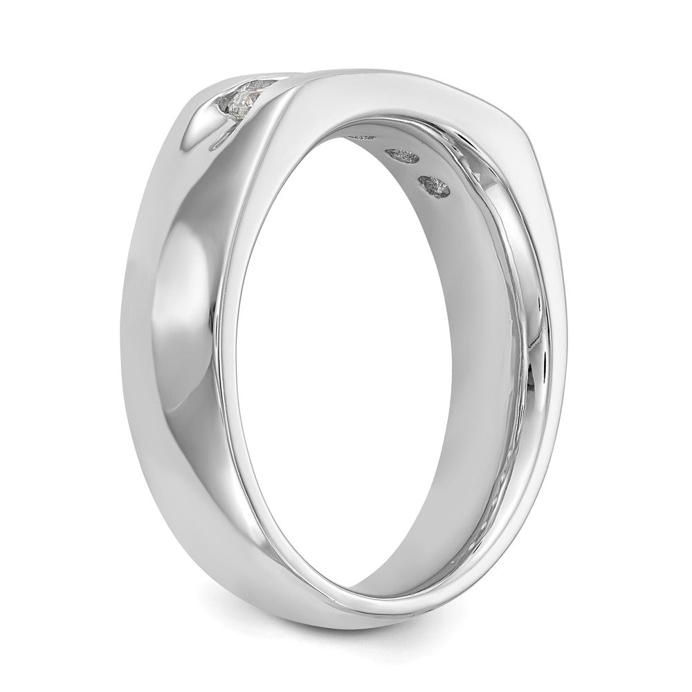 14K Weißgold Ring kanalgefasst mit 5 natürlichen Diamanten