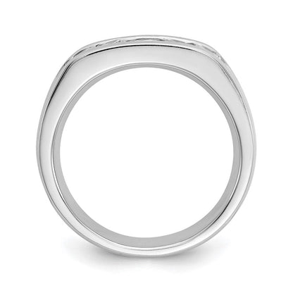 14K Weißgold Fünf-Steine-Ring mit natürlichen Diamanten in Kanalfassung