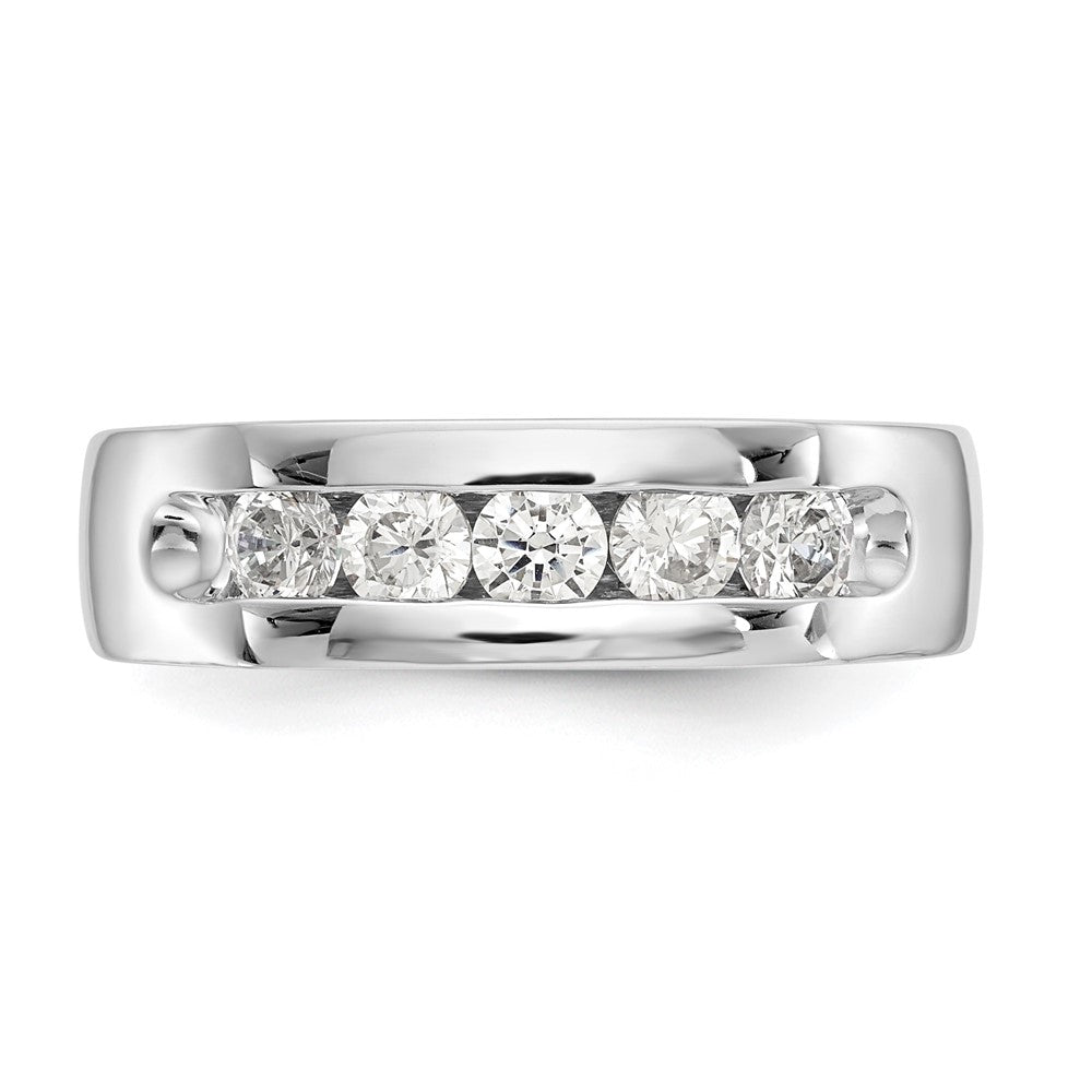 14K Weißgold Fünf-Steine-Ring mit natürlichen Diamanten in Kanalfassung