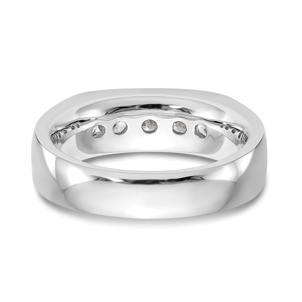 14K Weißgold Fünf-Steine-Ring mit natürlichen Diamanten in Kanalfassung