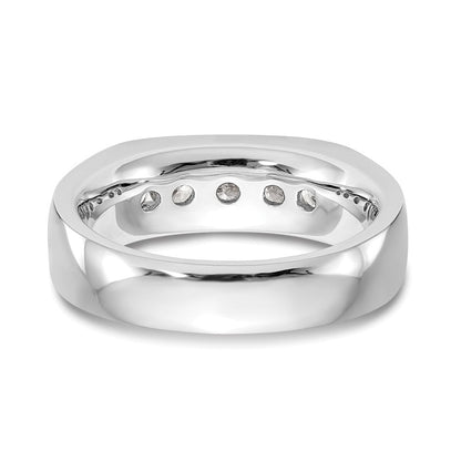 14K Weißgold Fünf-Steine-Ring mit natürlichen Diamanten in Kanalfassung