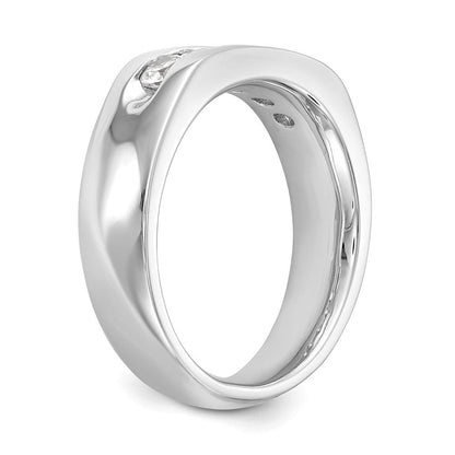 14K Weißgold Fünf-Steine-Ring mit natürlichen Diamanten in Kanalfassung