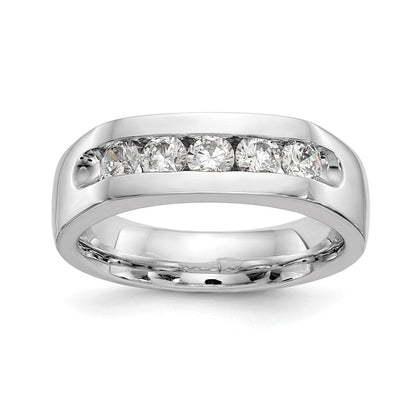 14K Weißgold Fünf-Steine-Ring mit natürlichen Diamanten in Kanalfassung