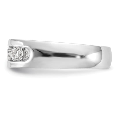14K Weißgold 5 Stein 3/4 Karat Rund Diamant Komplett Kanalfassung Ring