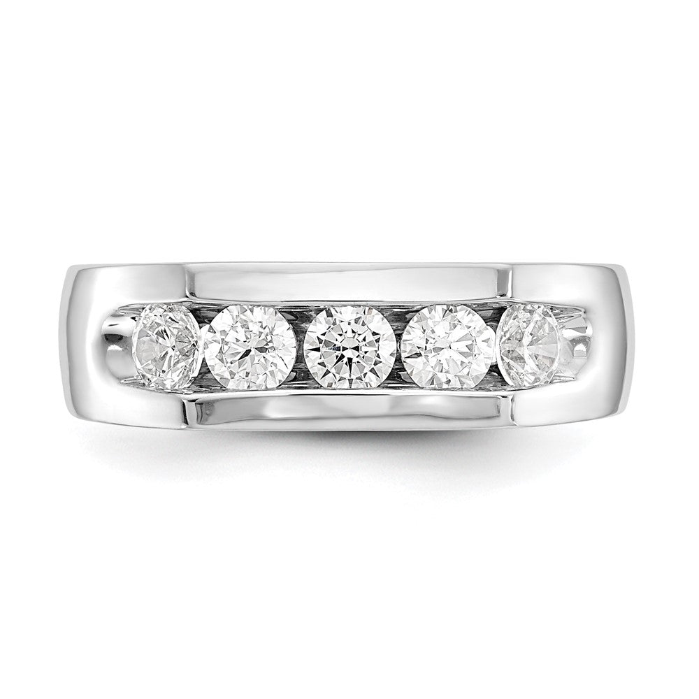 14K Weißgold Fünf-Stein-Ring mit natürlichen Diamanten in Kanalfassung