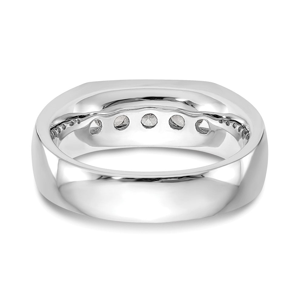 14K Weißgold 5 Stein 3/4 Karat Rund Diamant Komplett Kanalfassung Ring