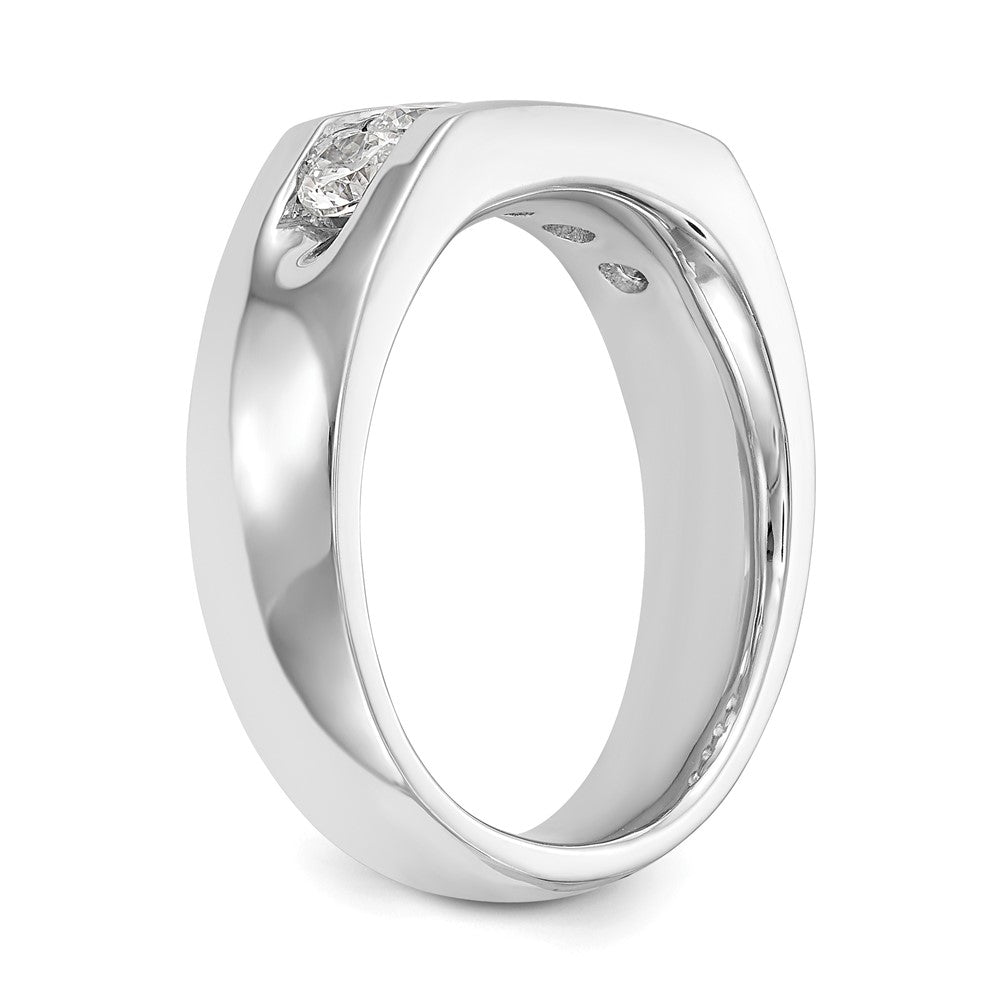 14K Weißgold 5 Stein 3/4 Karat Rund Diamant Komplett Kanalfassung Ring
