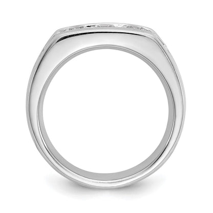 14K Weißgold 5-stone 1 Karat Rund Diamant Komplett Kanalfassung Ehering Ring