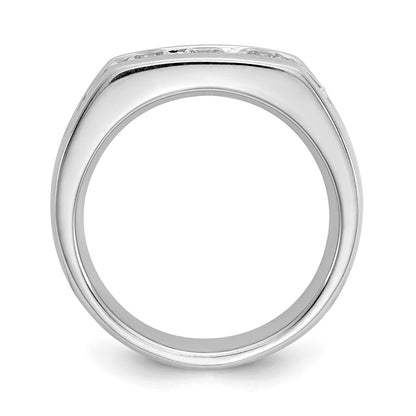 14K Weißgold 5-stone Echt Diamant Kanalfassung Ring