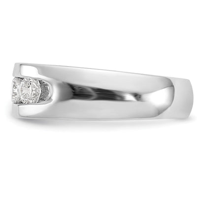 14K Weißgold 5-stone 1 Karat Rund Diamant Komplett Kanalfassung Ehering Ring