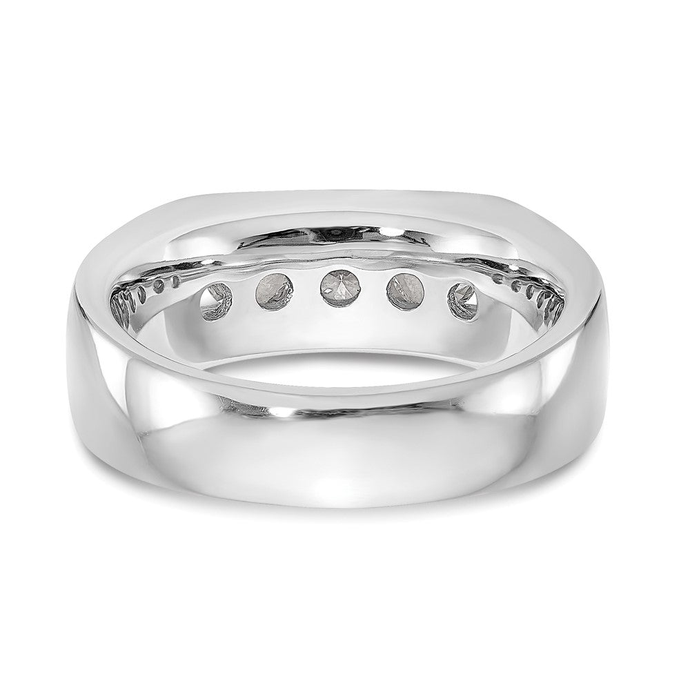 14K Weißgold 5-stone Echt Diamant Kanalfassung Ring