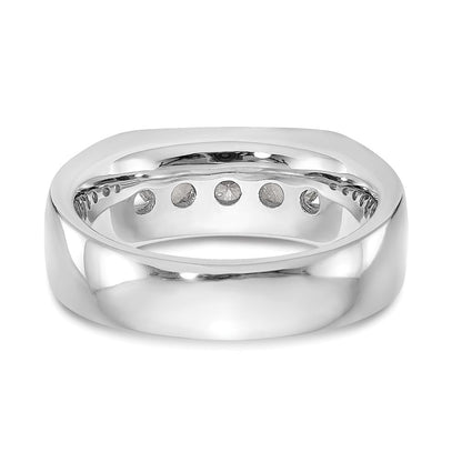 14K Weißgold 5-stone Echt Diamant Kanalfassung Ring