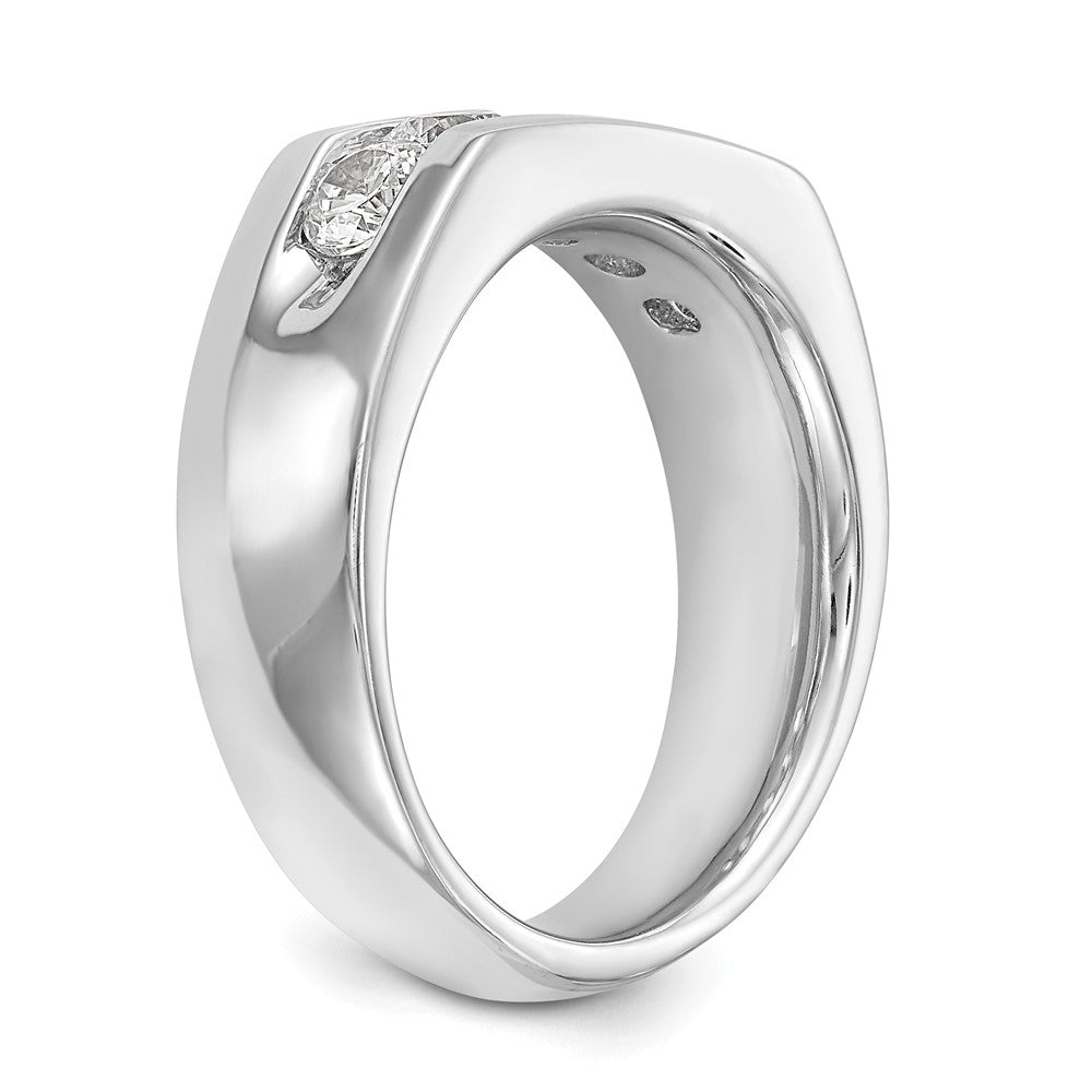 14K Weißgold 5-stone 1 Karat Rund Diamant Komplett Kanalfassung Ehering Ring