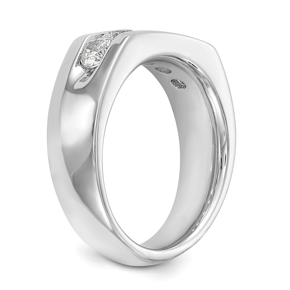 14K Weißgold 5-stone Echt Diamant Kanalfassung Ring