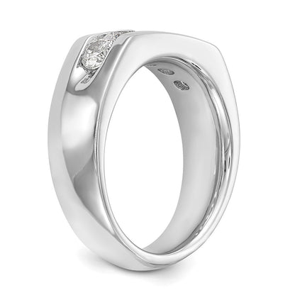 14K Weißgold 5-stone Echt Diamant Kanalfassung Ring