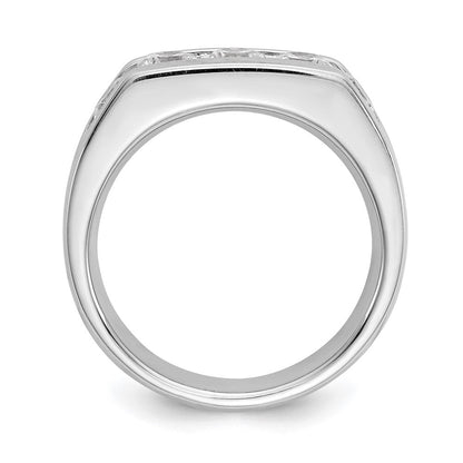 14K Weißgold 5-stone Echt Diamant Kanalfassung Ring