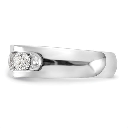 14K Weißgold 5-stone 1.25 Karat Rund Diamant Komplett Kanalfassung Ehering Ring