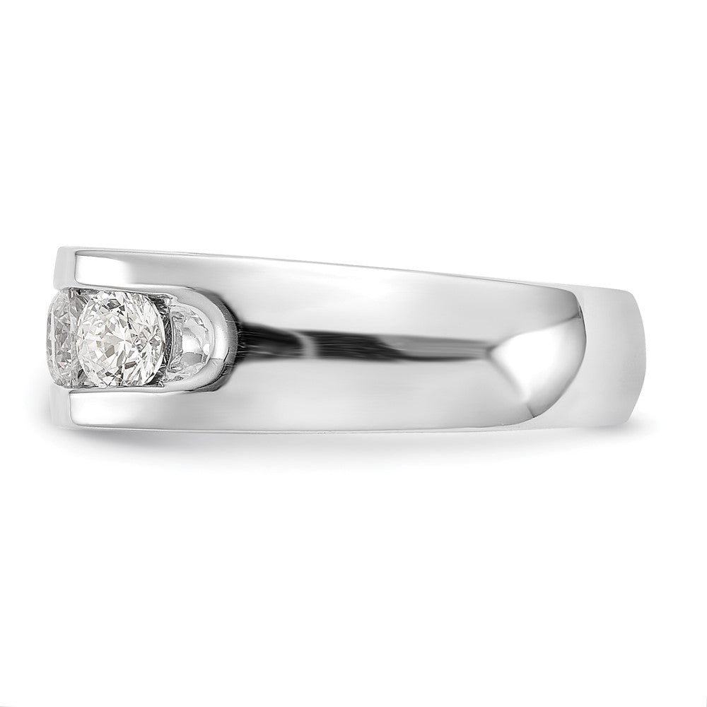 14K Weißgold 5-stone Echt Diamant Kanalfassung Ring