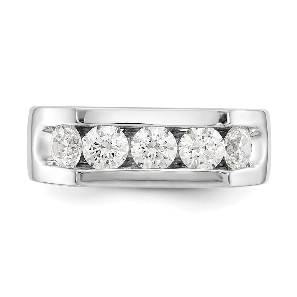 14K Weißgold 5-stone 1.25 Karat Rund Diamant Komplett Kanalfassung Ehering Ring