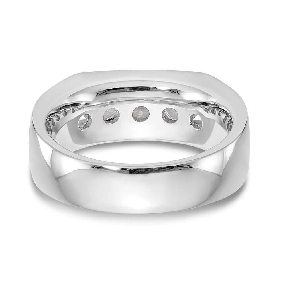 14K Weißgold 5-stone 1.25 Karat Rund Diamant Komplett Kanalfassung Ehering Ring