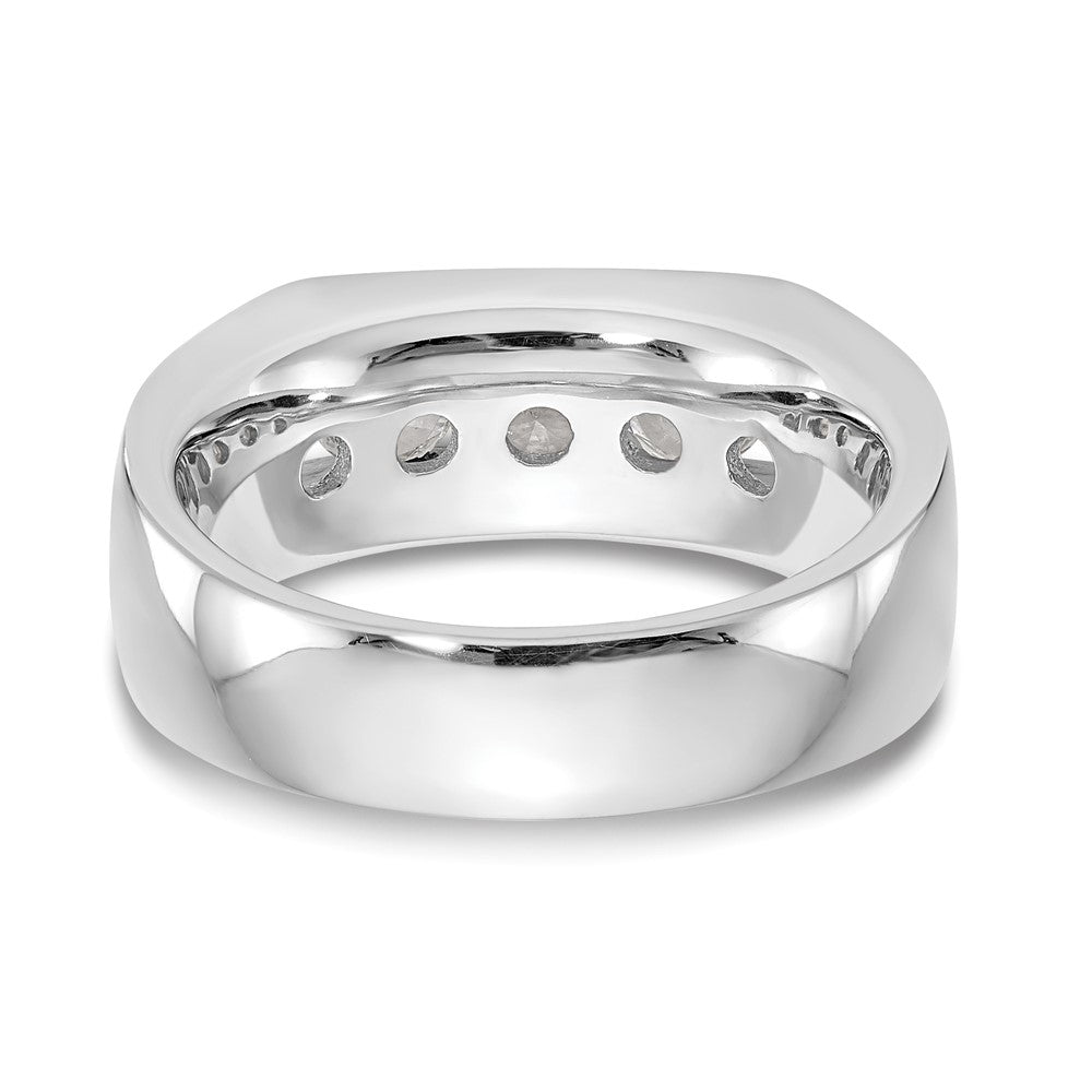 14K Weißgold 5-stone Echt Diamant Kanalfassung Ring