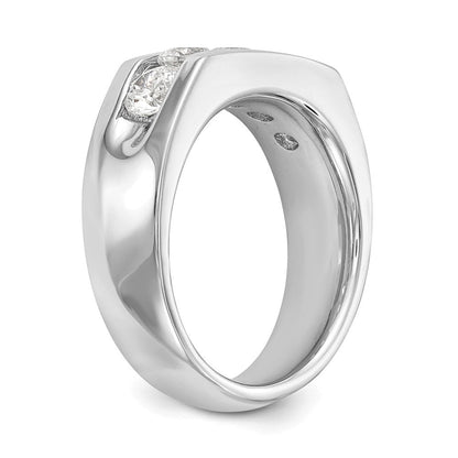14K Weißgold 5-stone Echt Diamant Kanalfassung Ring