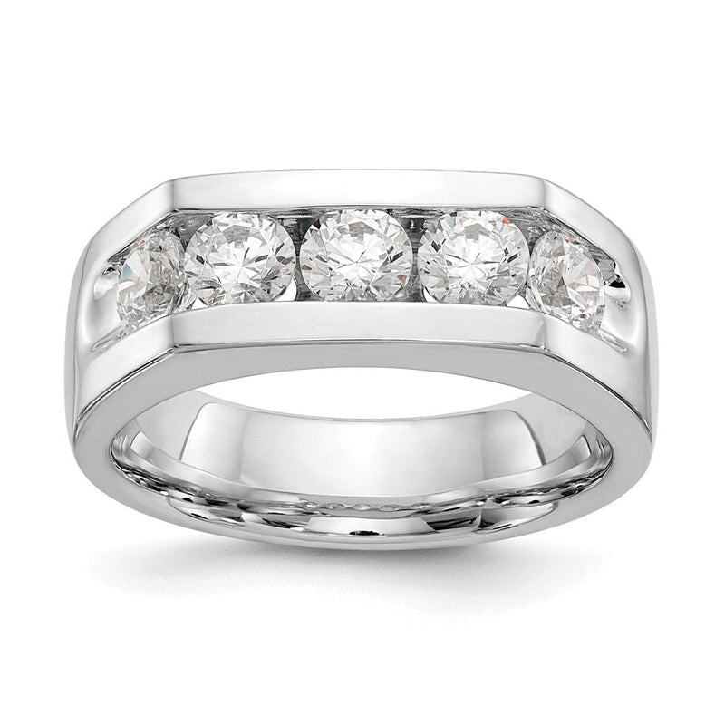 14K Weißgold Ehering mit natürlichen Diamanten in Kanalfassung, 1,25 ct. Gesamtgewicht