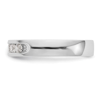 14K Weißgold Ring mit 5 Steinen, 0,25K runden Diamanten in Kanalfassung