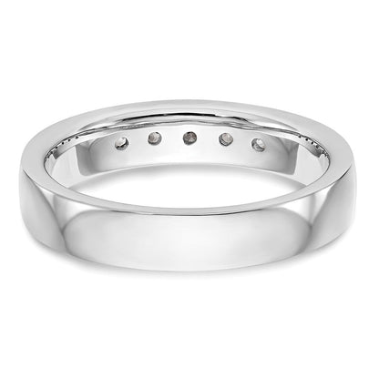 Ring aus 14K Weißgold mit 5 kanalgefassten Diamanten