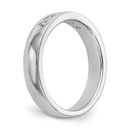 14K Weißgold Ring mit 5 Steinen, 0,25K runden Diamanten in Kanalfassung
