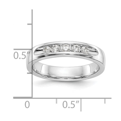 Ring aus 14K Weißgold mit 5 kanalgefassten Diamanten
