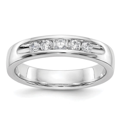 14K Weißgold Ring mit 5 Steinen, 0,25K runden Diamanten in Kanalfassung