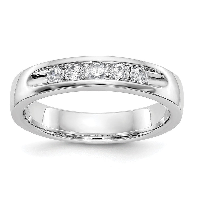 Ring aus 14K Weißgold mit 5 kanalgefassten Diamanten