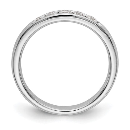 14K Weißgold Ring mit 5 runden Diamanten und Kanalfassung, 0,33 ct