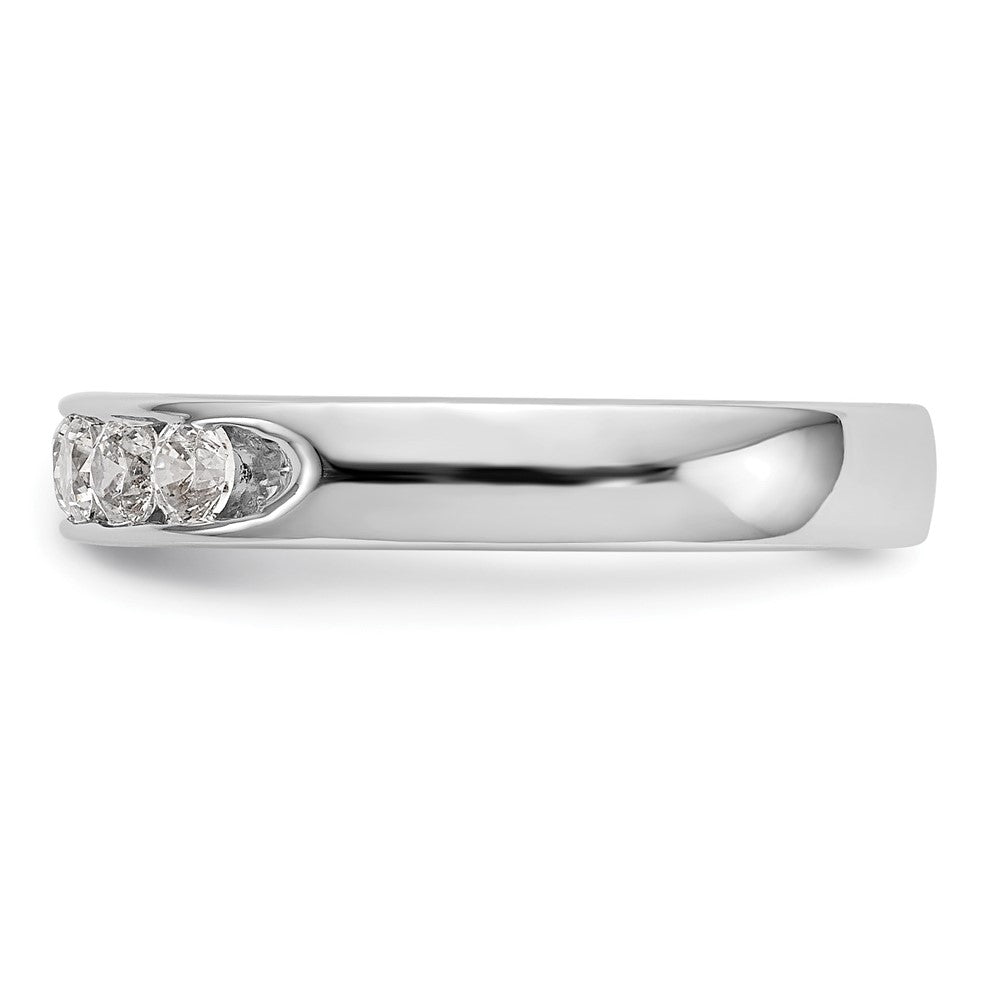 14K Weißgold Ring mit 5 runden Diamanten und Kanalfassung, 0,33 ct