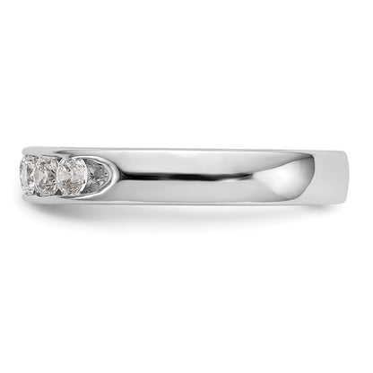 14K Weißgold Ring mit 5 runden Diamanten und Kanalfassung, 0,33 ct