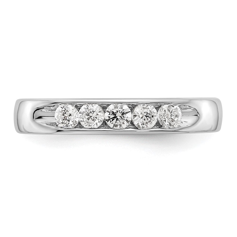 14K Weißgold Ring mit 5 runden Diamanten und Kanalfassung, 0,33 ct