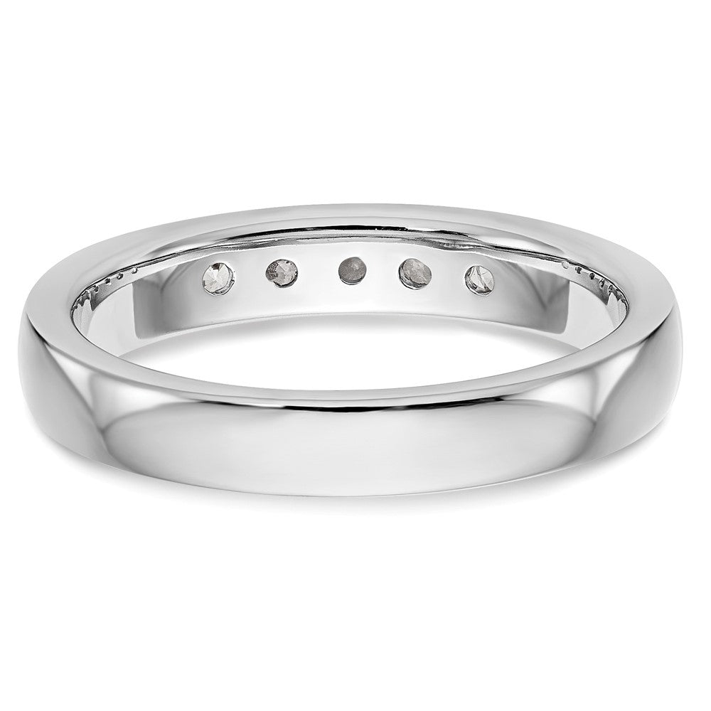 14K Weißgold 5 Stein 1/3 Karat Rund Diamant Komplett Kanalfassung Ring