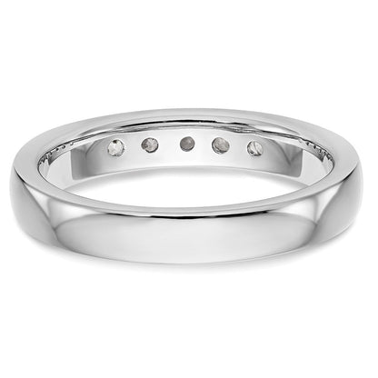 14K Weißgold 5 Stein 1/3 Karat Rund Diamant Komplett Kanalfassung Ring