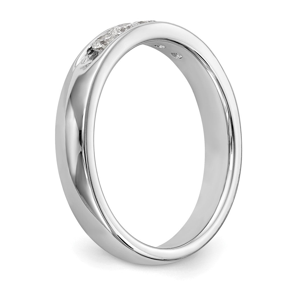 14K Weißgold Ring mit 5 runden Diamanten und Kanalfassung, 0,33 ct